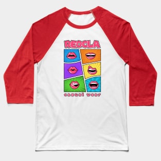 Pop Art Mouth Design Baseball T-Shirt